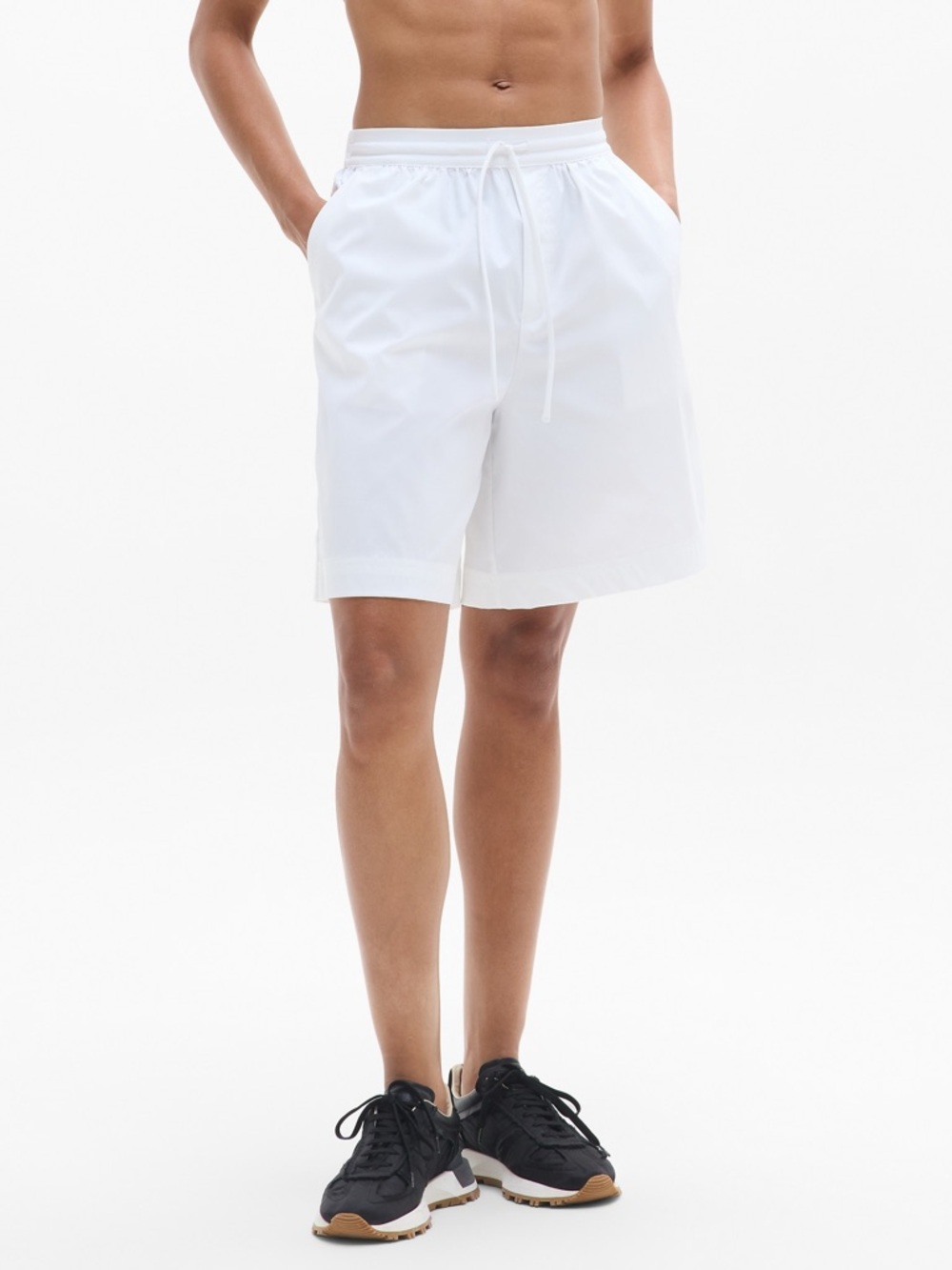 ATHLETA- Drift Mid Rise Poplin Bermuda Short White Size M
